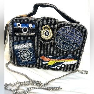 🛫🌏MADE IN INDIA Viral Beaded Travel Themed Crossbody Bag🌏🛫NWT